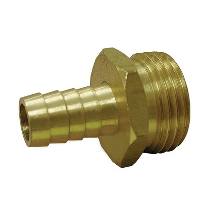 1/2 In. X 3/4 In. Brass Garden Hose Fitting, Hose Barb To Male Hose, Lead Free
